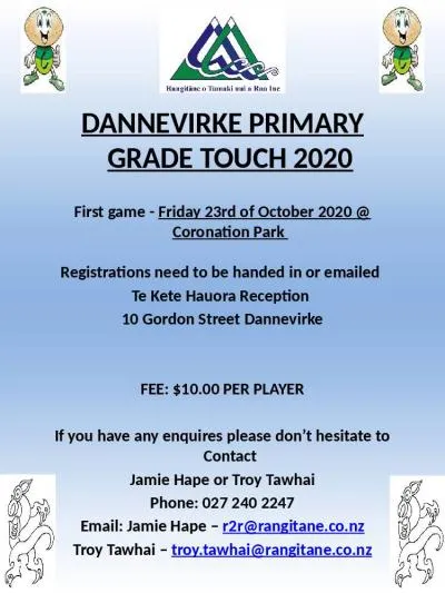 DANNEVIRKE PRIMARY GRADE TOUCH