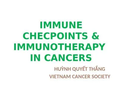 IMMUNE CHECPOINTS & IMMUNOTHERAPY