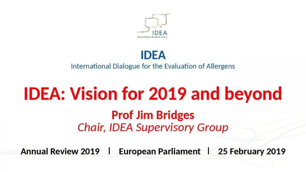 PPT-IDEA International Dialogue for the Evaluation of Allergens