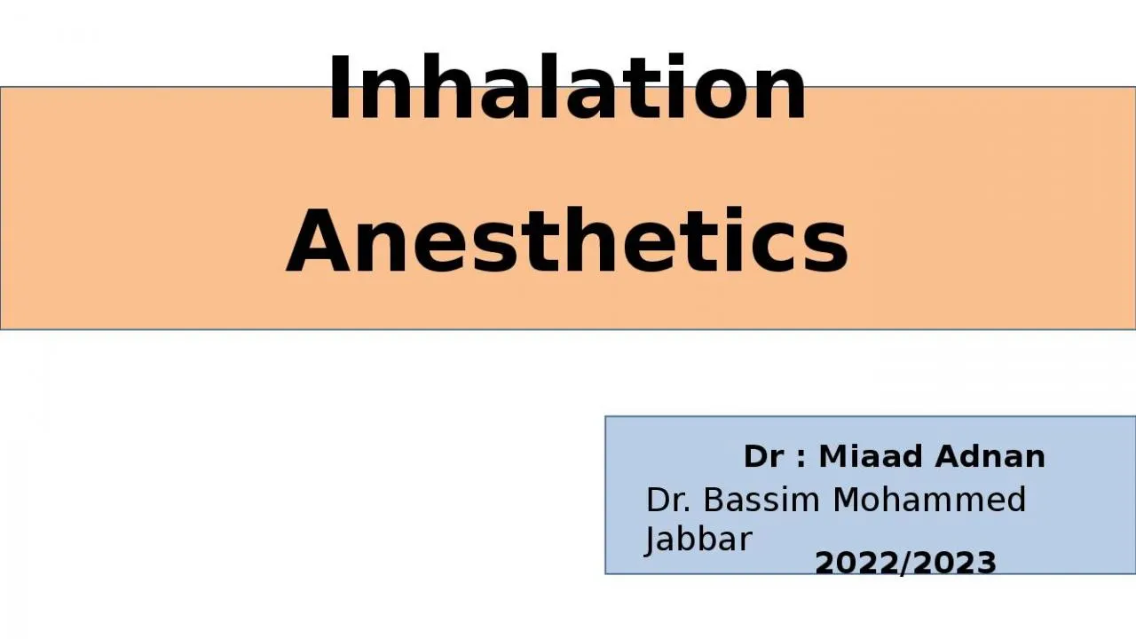 PPT-Inhalation Anesthetics