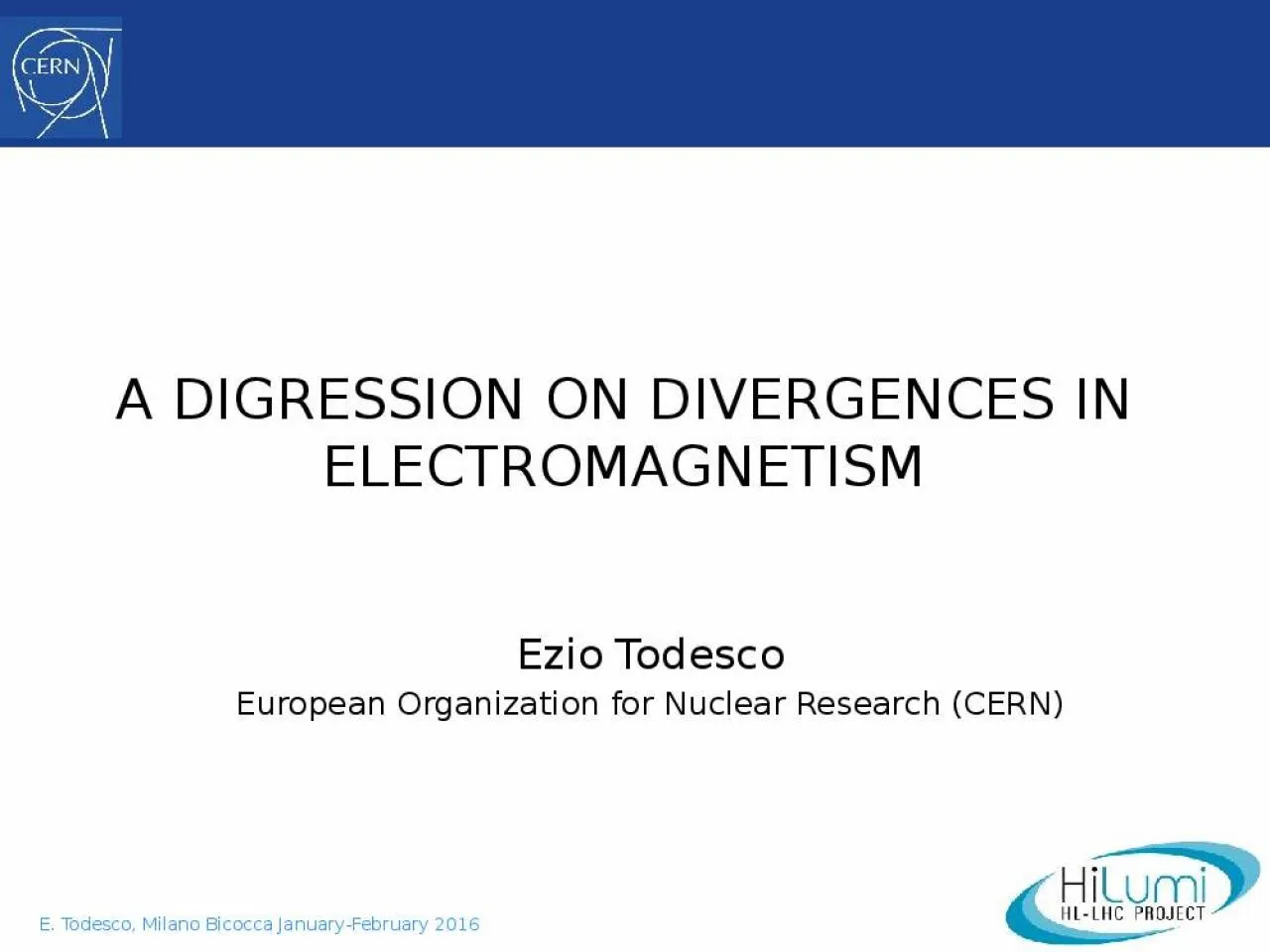 PPT-A DIGRESSION ON DIVERGENCES IN ELECTROMAGNETISM