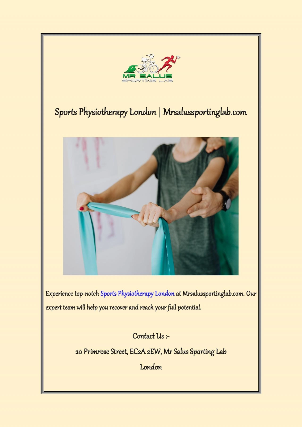 PDF-Sports Physiotherapy London | Mrsalussportinglab.com