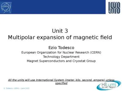 Unit  3 Multipolar expansion of magnetic field