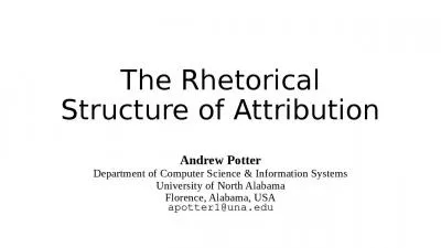 The Rhetorical Structure of Attribution