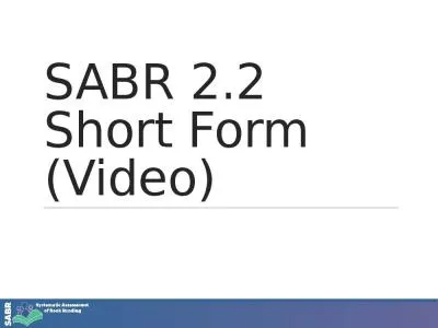 SABR 2.2  Short Form ( Video)