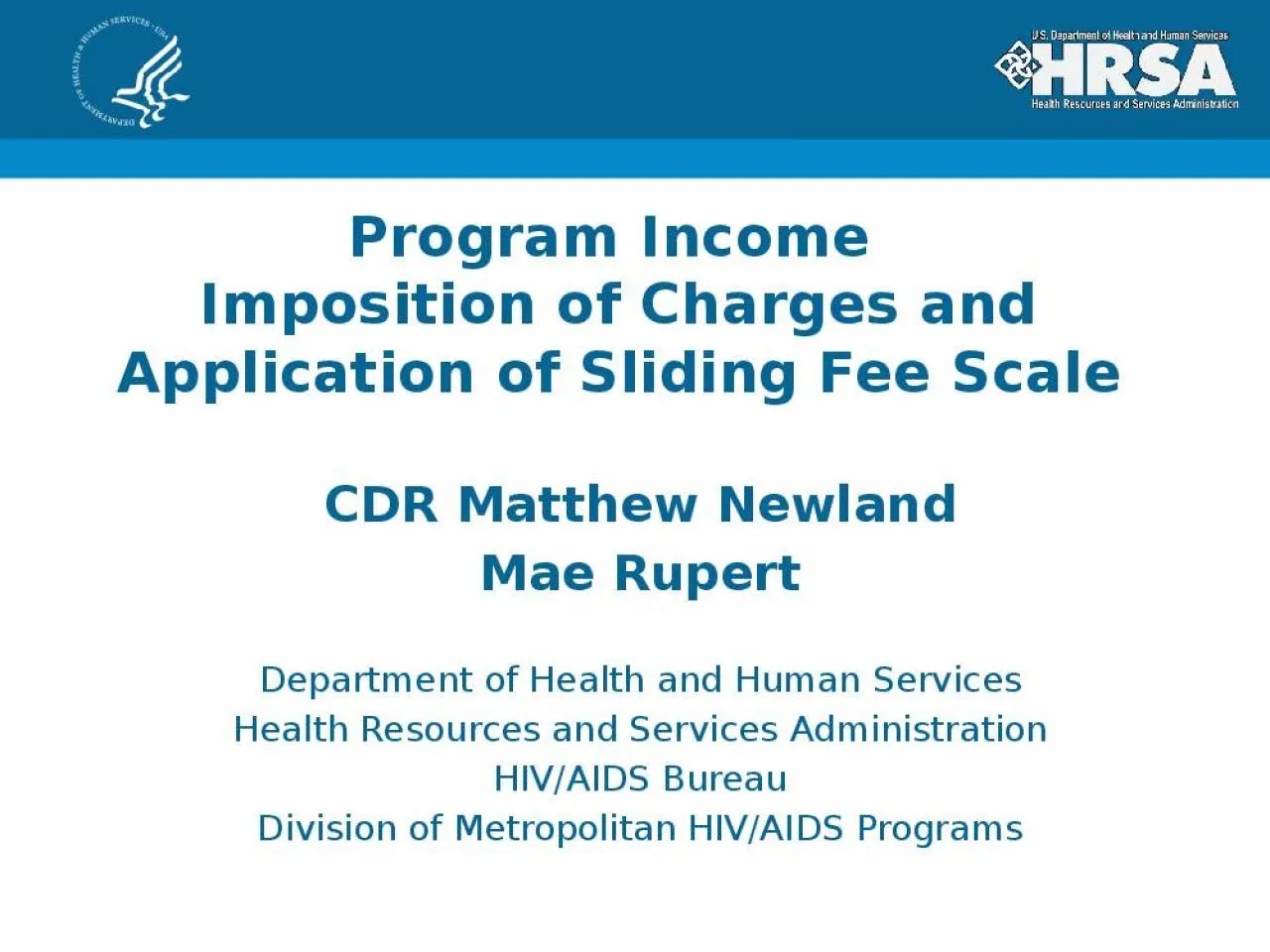 PPT-Program Income Imposition of Charges and Application of Sliding Fee Scale