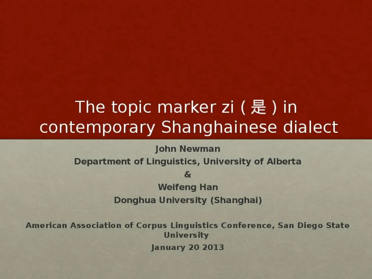 PPT-The topic marker zi