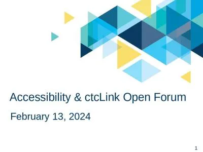 Accessibility & ctcLink Open Forum