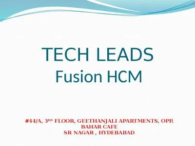 TECH LEADS  Fusion HCM  #44/A, 3