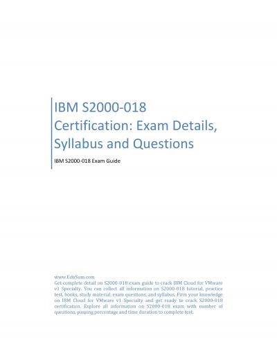 IBM S2000-018 Certification: Exam Details, Syllabus and Questions