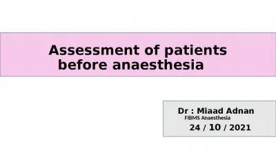 Assessment of patients before