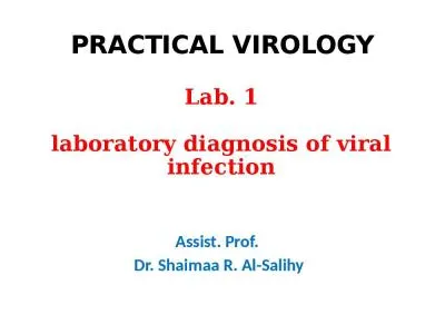 Lab. 1 laboratory diagnosis of viral infection