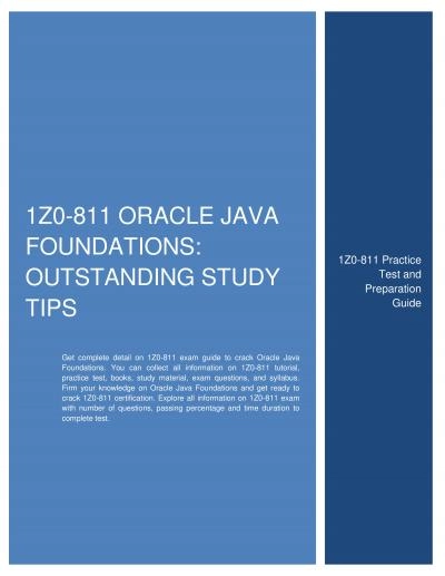 1Z0-811 Oracle Java Foundations: Outstanding Study Tips