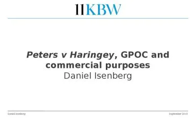 Peters v Haringey , GPOC and commercial purposes