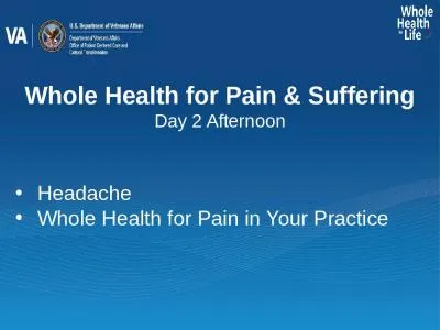 Whole Health for Pain & Suffering