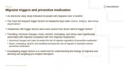 Migraine Migraine triggers and preventive medication