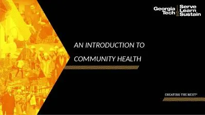 AN INTRODUCTION TO COMMUNITY HEALTH