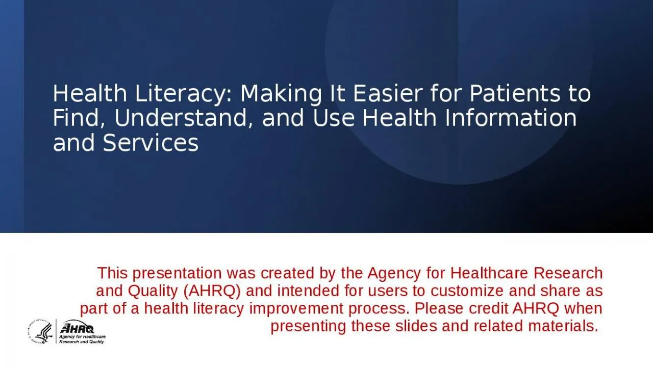 PPT-Health Literacy: Making