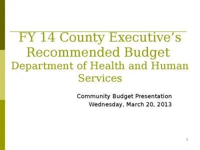 1 FY 14 County Executive’s