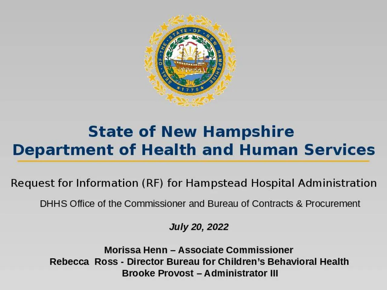 PPT-State of New Hampshire Department of Health and Human Services