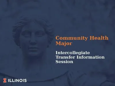 Community Health Major Intercollegiate Transfer Information Session