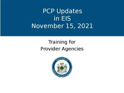 PCP Updates in EIS November 15, 2021