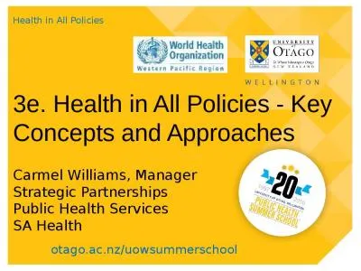 3e. Health in All Policies - Key Concepts and Approaches