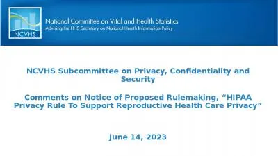 NCVHS Subcommittee on Privacy, Confidentiality and Security