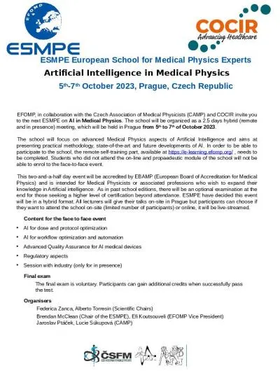 ESMPE European School for Medical Physics Experts