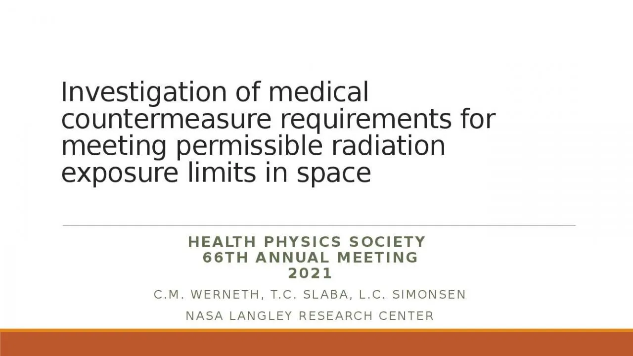 PPT-Investigation of medical countermeasure requirements for meeting permissible radiation