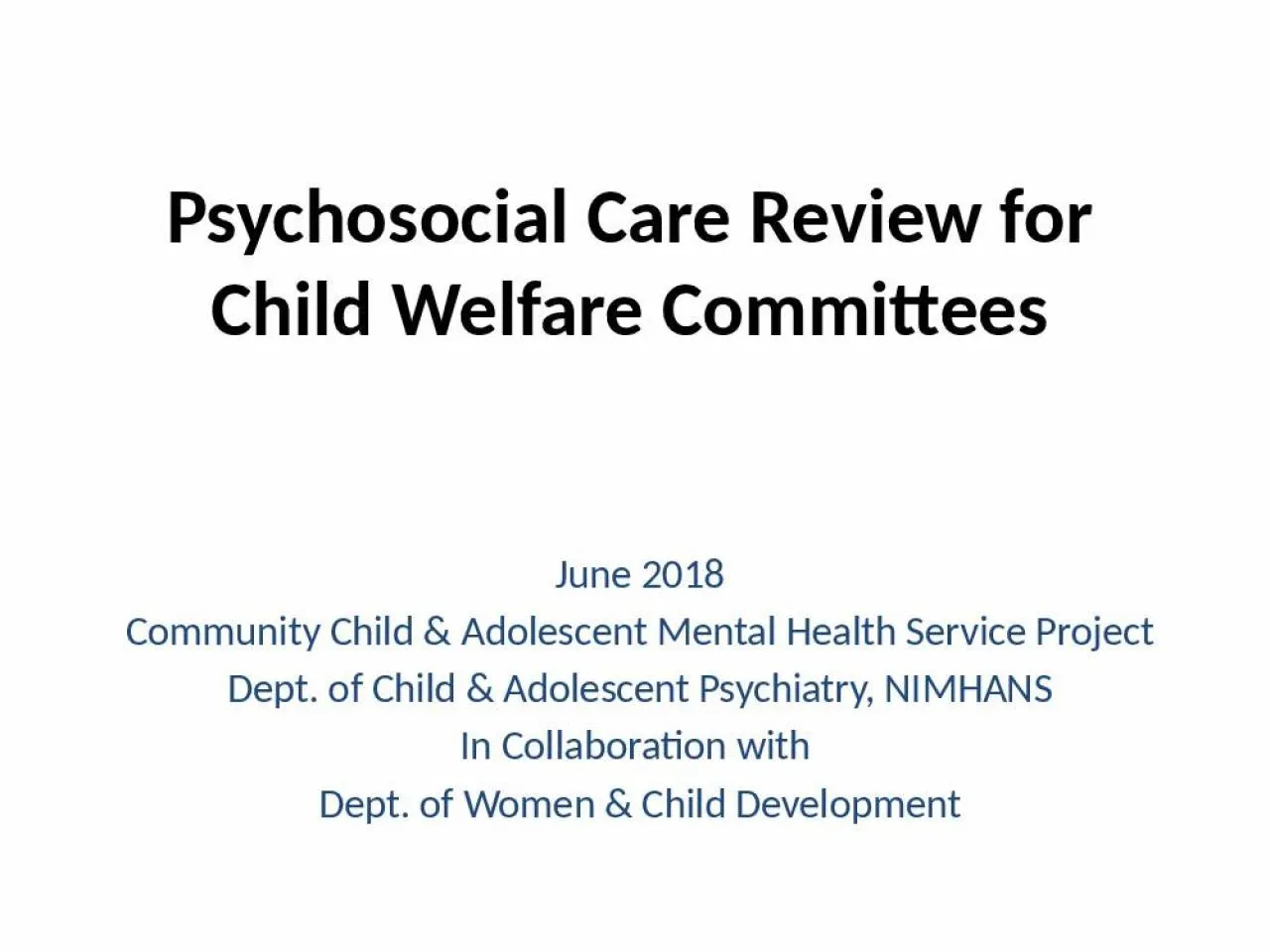 PPT-Psychosocial Care Review for