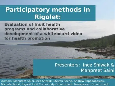 Participatory methods in Rigolet: