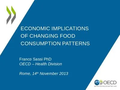 Economic implications  of changing food consumption patterns