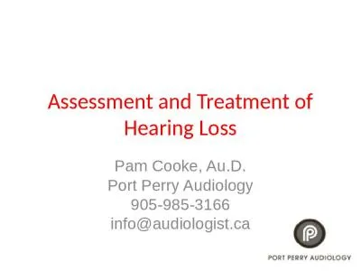 Assessment and Treatment of Hearing Loss