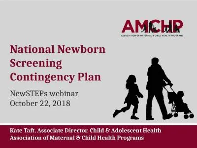 National Newborn Screening Contingency Plan