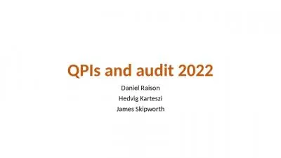 QPIs and audit 2022 Daniel Raison