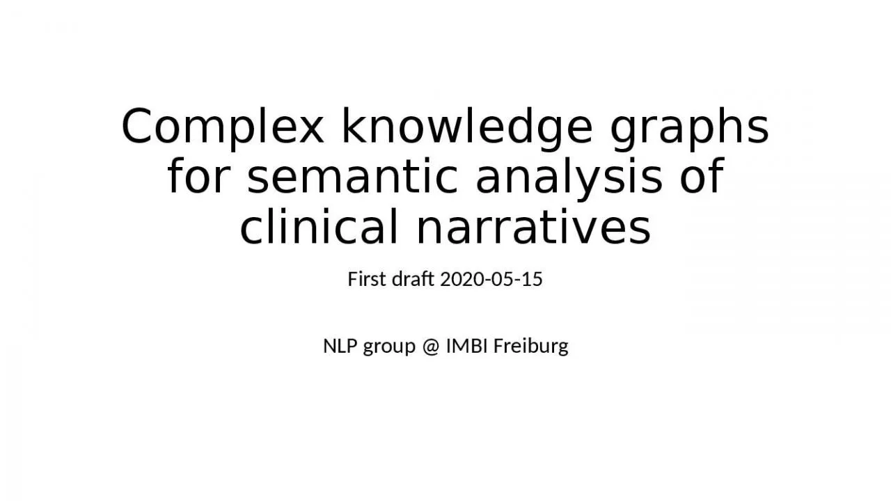 PPT-Complex knowledge graphs for semantic analysis of clinical narratives