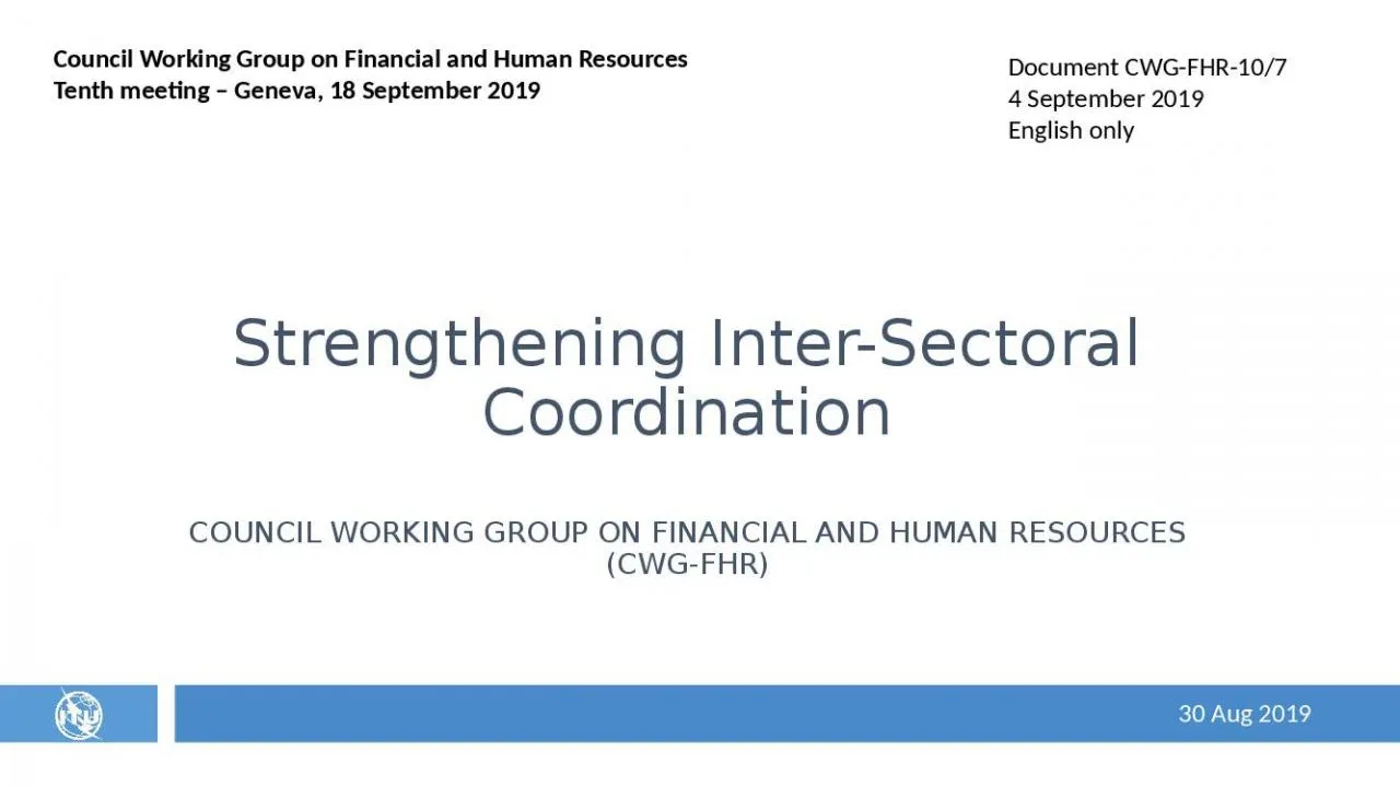 PPT-Strengthening Inter-Sectoral Coordination