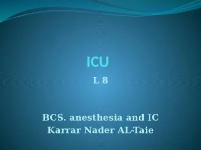 ICU L  8 BCS. anesthesia and IC