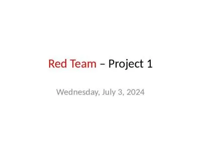 Red Team  – Project 1 Wednesday, February 09, 2011