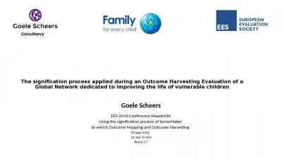 The signification process applied during an Outcome Harvesting Evaluation of a Global Network dedic