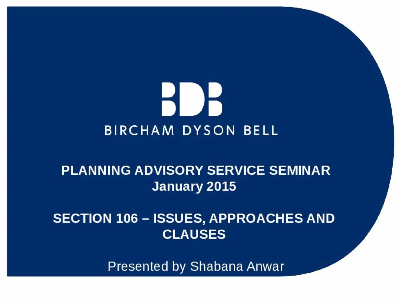 PLANNING ADVISORY SERVICE SEMINAR