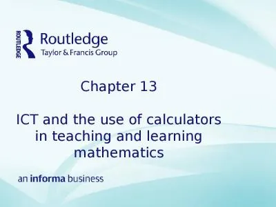 Chapter  13 ICT and the use of calculators in teaching and learning mathematics