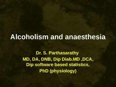 Alcoholism and  anaesthesia