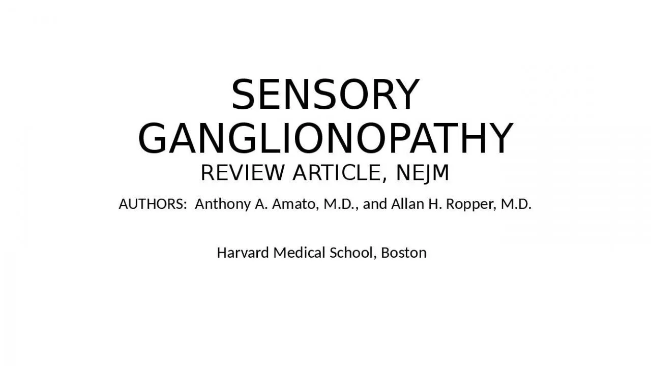 PPT-SENSORY GANGLIONOPATHY REVIEW ARTICLE, NEJM