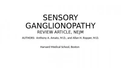 SENSORY GANGLIONOPATHY REVIEW ARTICLE, NEJM