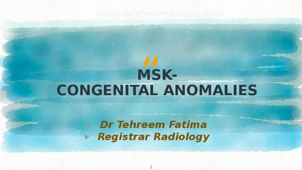 PPT-Dr Tehreem Fatima Registrar Radiology