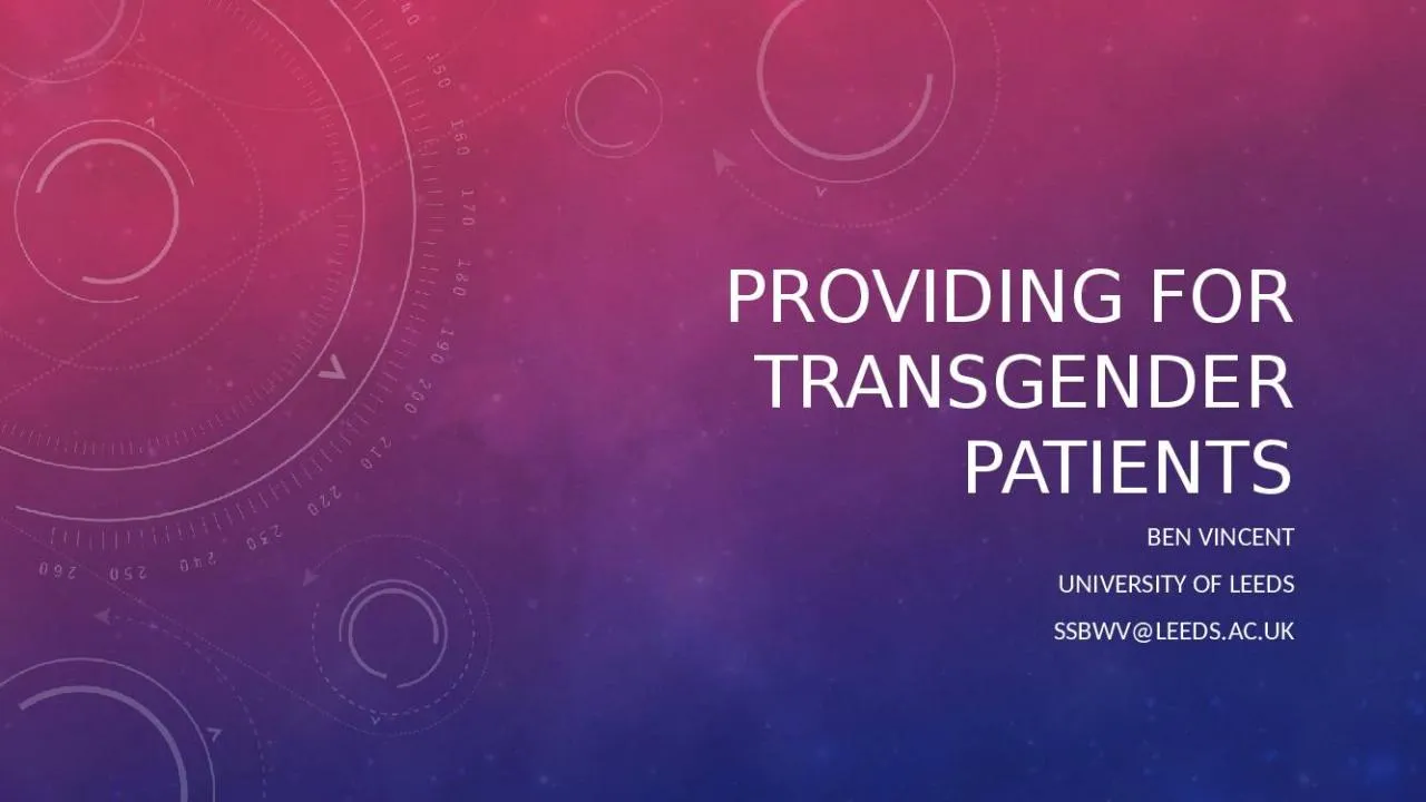 PPT-Providing for transgender patients