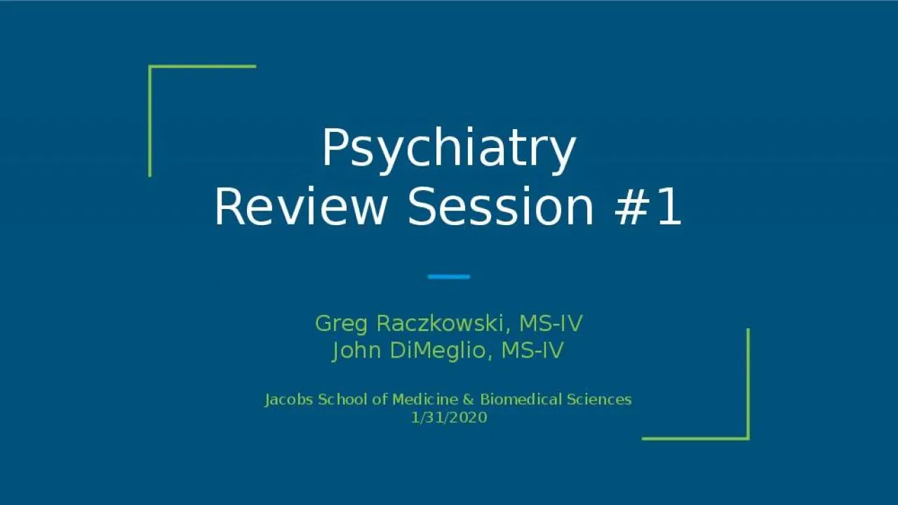 PPT-Psychiatry Review Session #1