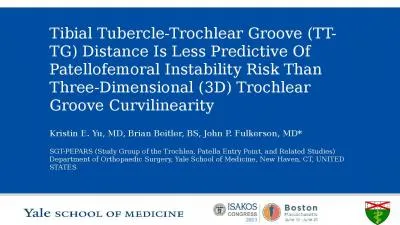 Tibial Tubercle-Trochlear Groove (TT-TG) Distance Is Less Predictive Of Patellofemoral Instability